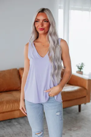 Linley Basic Tank - Pale Lavender Elastic Free Comfort Trim