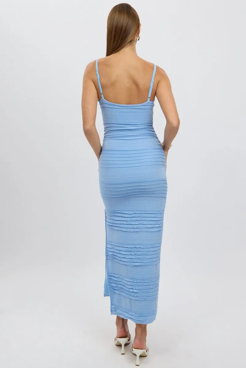 Heroine Glow Casual Shoes Blue Bodycon Dress Sleeveless Midi