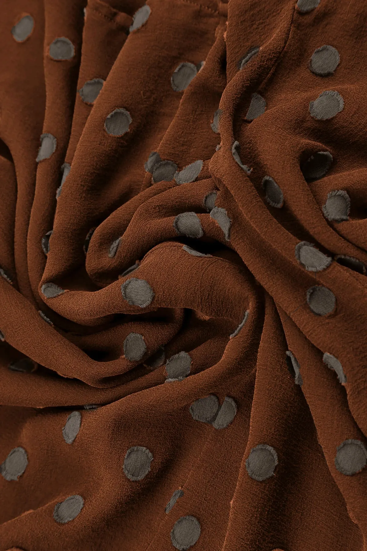 Joy Mood Heat Safe Layered Dotty Aged Copper Silk Dress