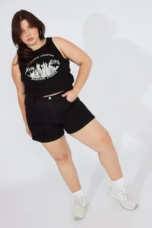 Business Attire Easy Go Black Relaxed Shorts High Rise