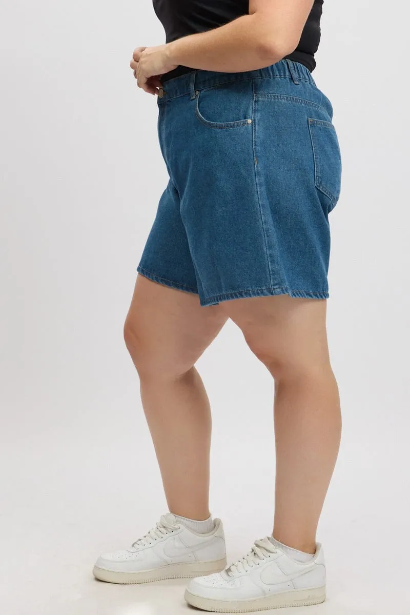 BuiltIn Grip Casual Wear Denim Relaxed Shorts High Rise