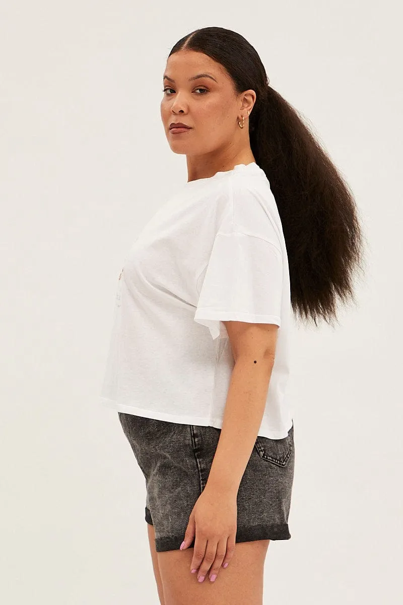 Cozy Wear Pre Shrunk Fabric White Short Sleeve Brooklyn T-shirt