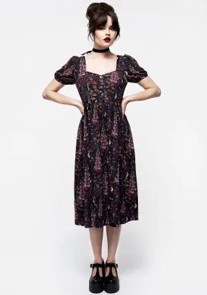 Practical yet fashionable midi Foxglove Button Detail Midi Dress