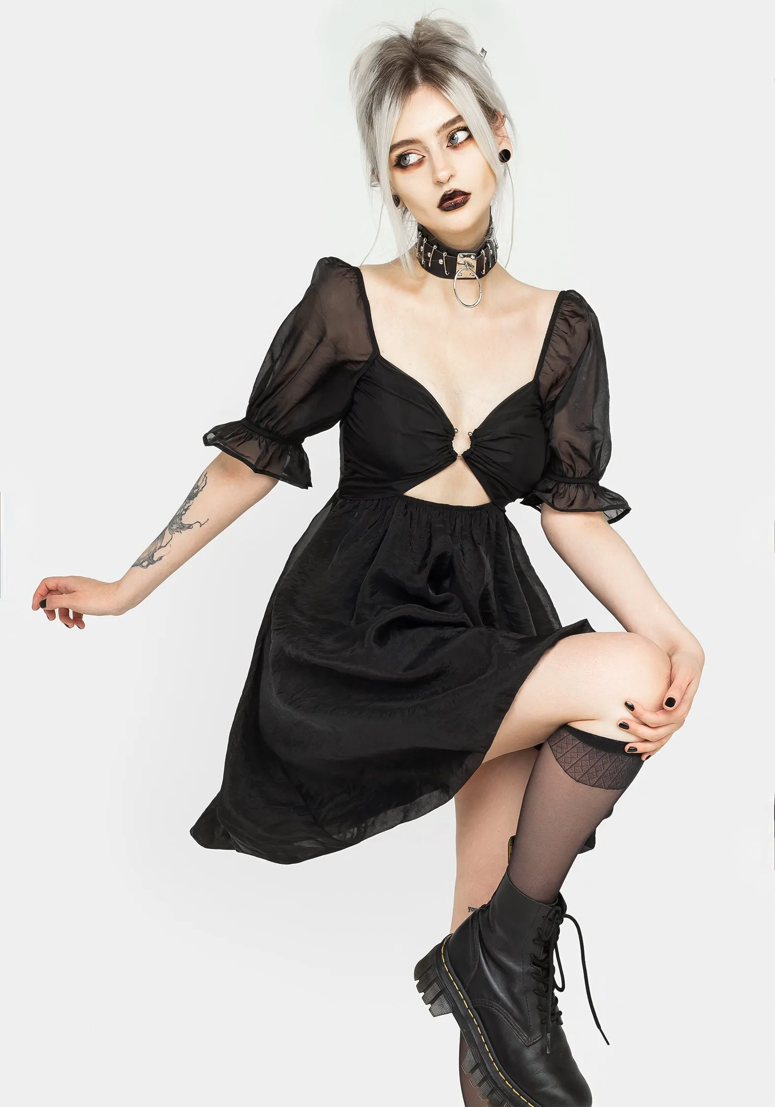 Fun Look Tiffany Organza Puff Mini Dress