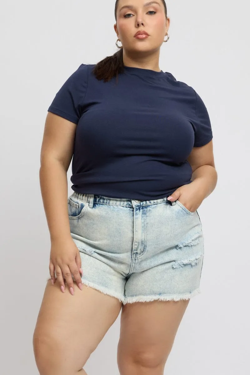 Craft Edge Sheer Fit Denim Relaxed Shorts High Rise