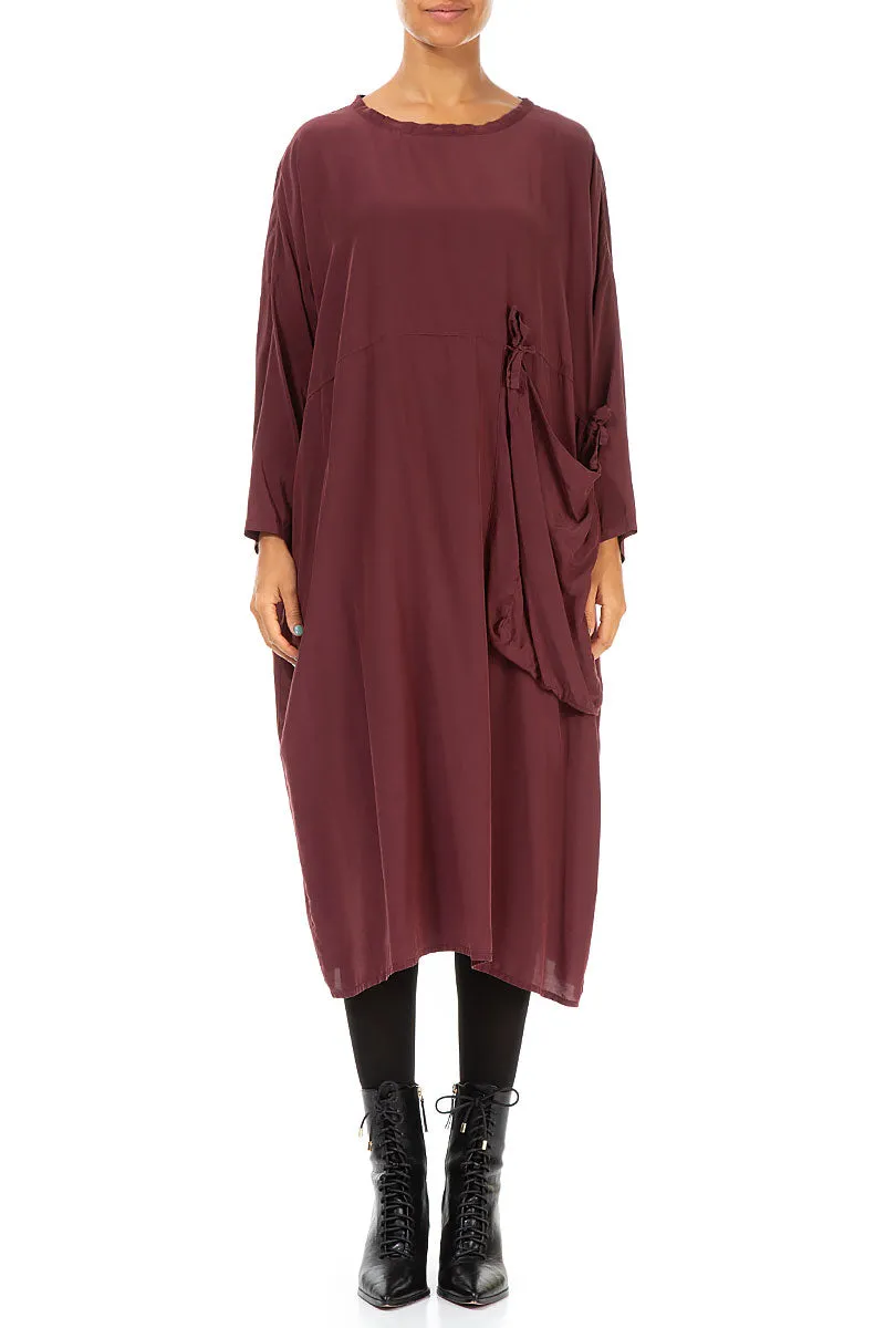 Coastal Chic Regal Glow Large Side Pocket Merlot Silk Bamboo Dress