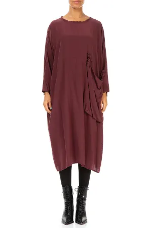 Coastal Chic Regal Glow Large Side Pocket Merlot Silk Bamboo Dress