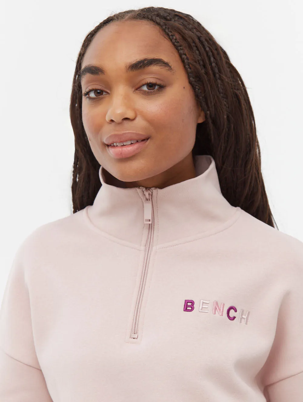 Huntley Quarter Zip Funnel Neck Sweatshirt MeshVentilation Relaxation Wear