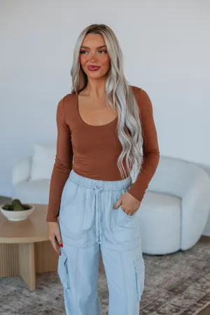 Shayla Basic Top - Caramel Chic Design Elastic cuffs