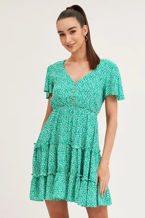 Print Skater Dress Short Sleeve Mini Timeless Wear Warm Pants