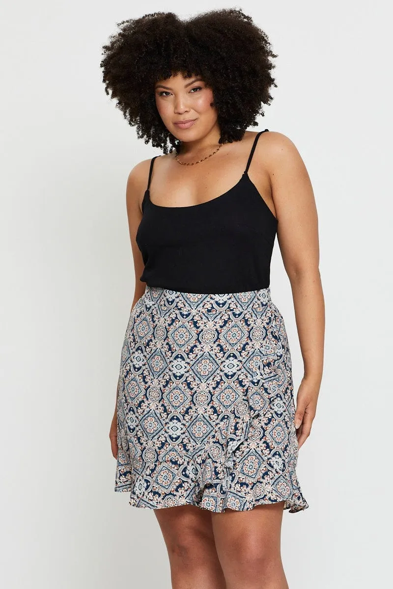 Outfit Moodboard Breezy Look Paisley Pr Mini Skirt Ruffle Hem