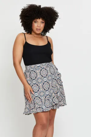 Teen Fashion Paisley Pr Mini Skirt Ruffle Hem