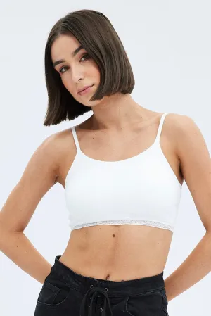 TearResistant Fabric Dry Touch White Bralette Seamless