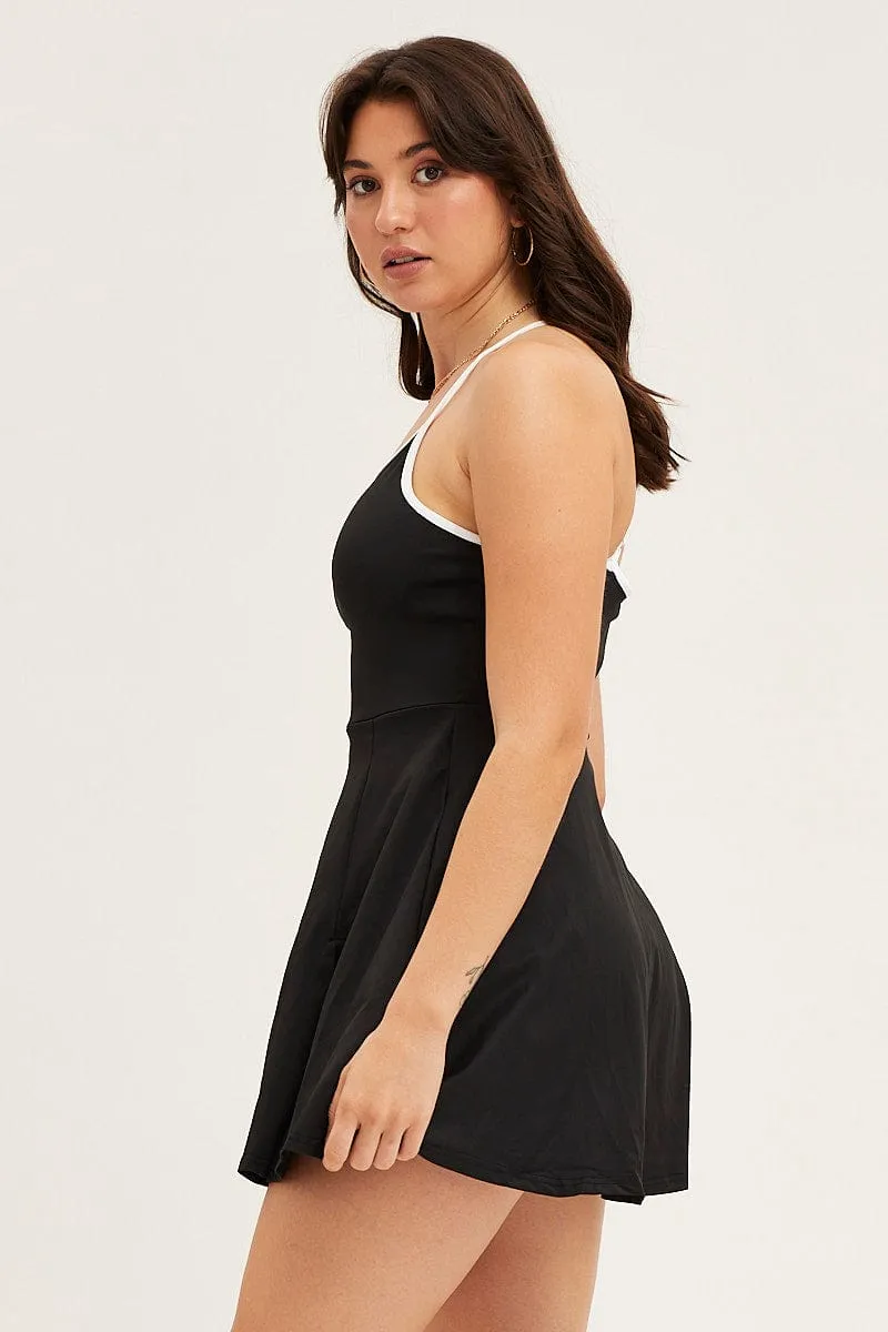 All-Season Wear Outdoor Activity Black Activewear Dress