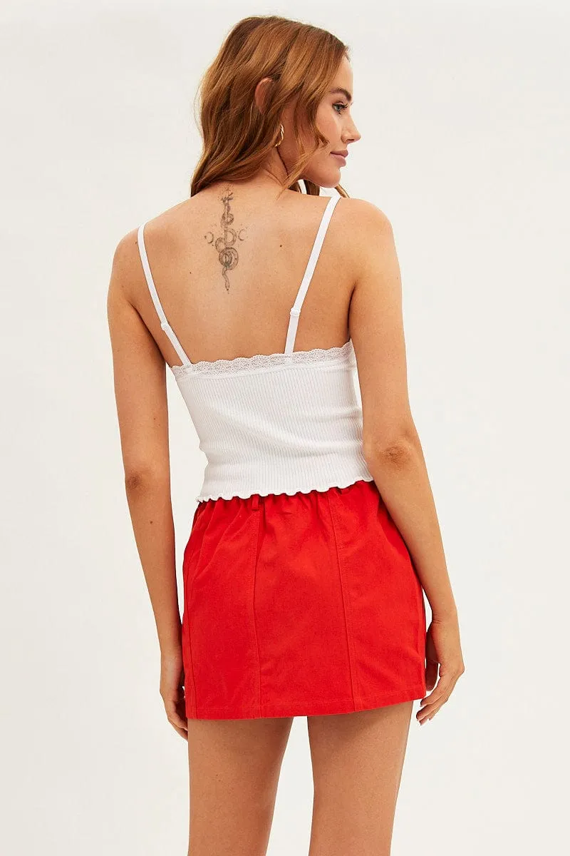 White Top Seamless Lace Trim SoftTouchFinish Spark Mood