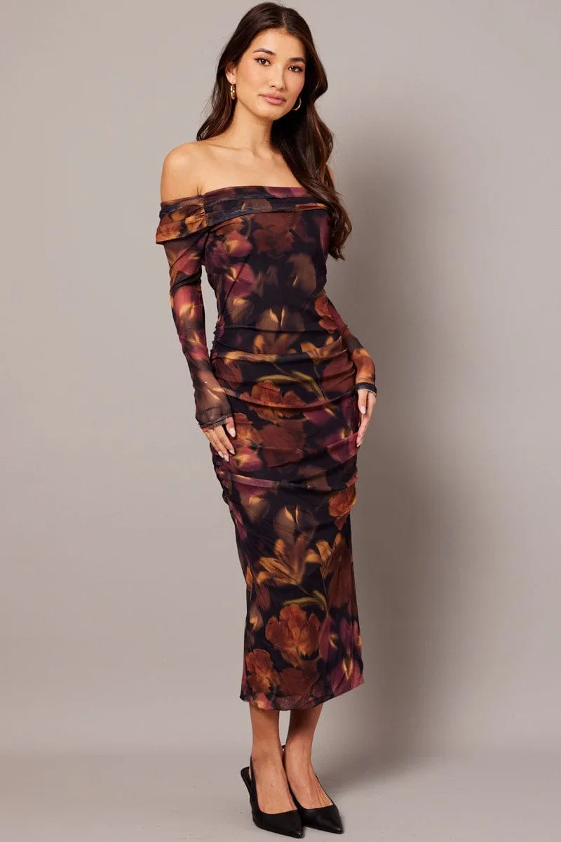 FadeResistantColors lightweight pants Multi Floral Bodycon Dress