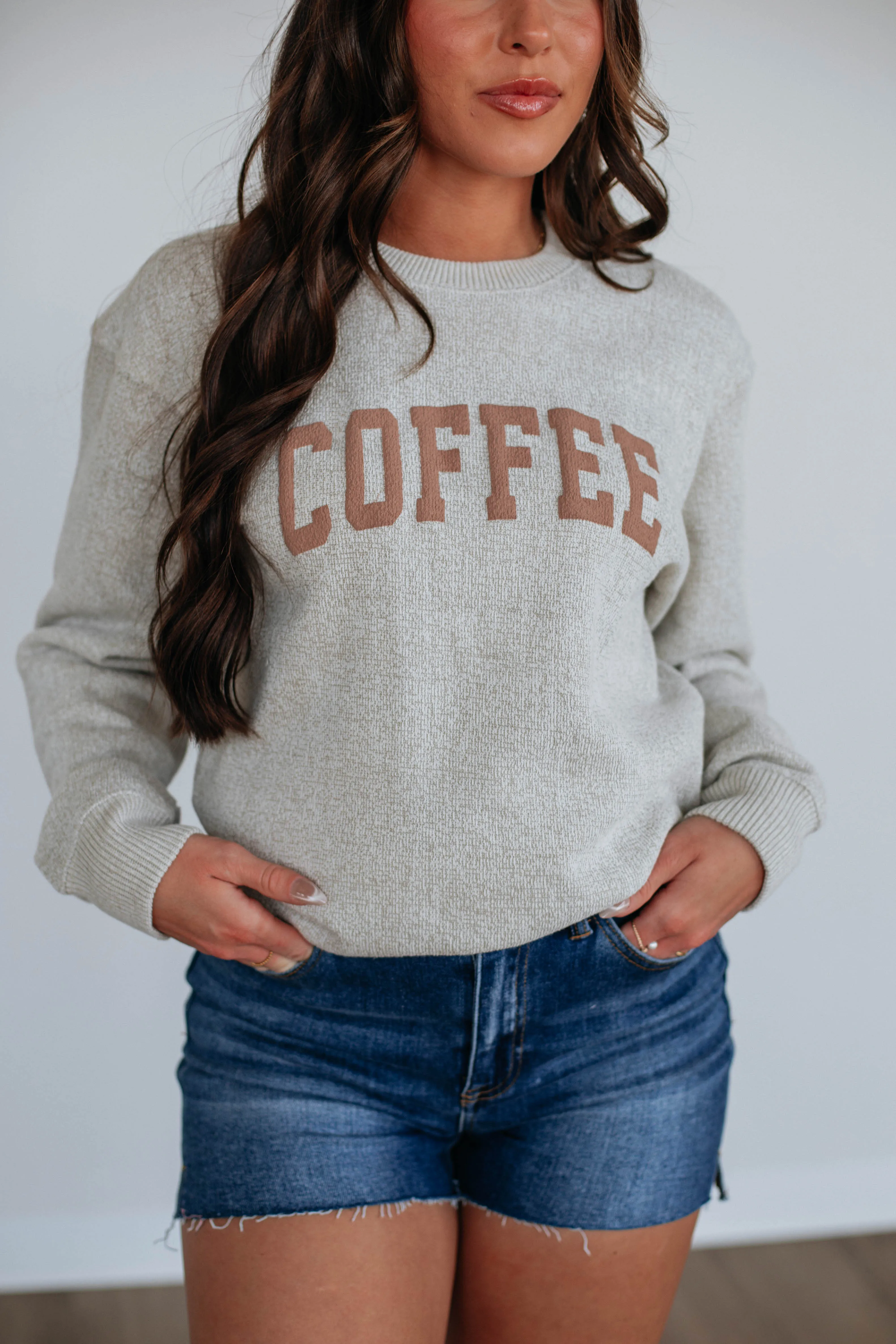 Knit texture Coffee Knit Sweater