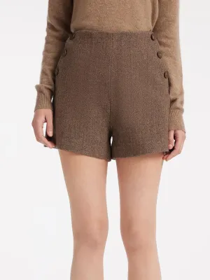 affordable choice Tear Resistant Fabric Brown Washable Wool Women Shorts