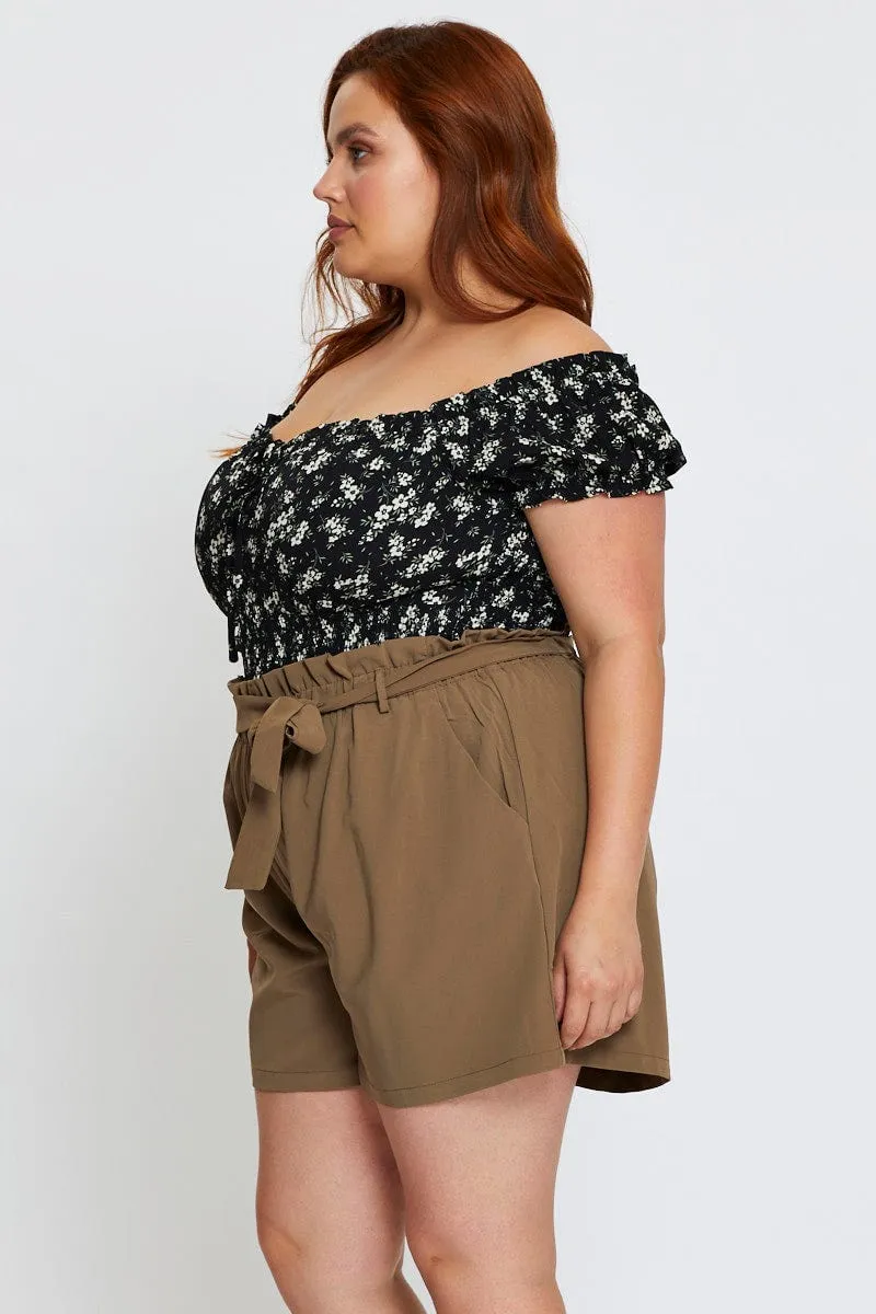 Green Shorts High Rise Elastic Waist OdorResistant Royal Charm