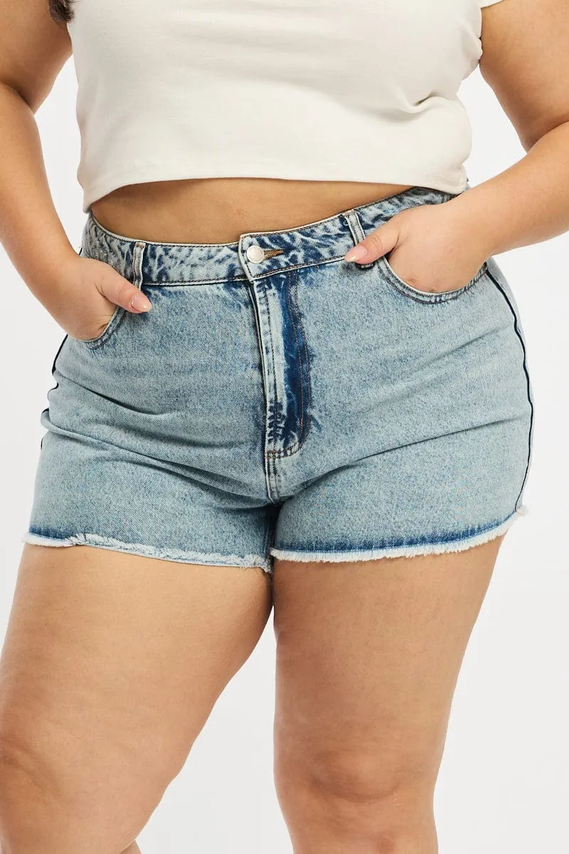 Trust Glow Denim Relaxed Shorts High Rise