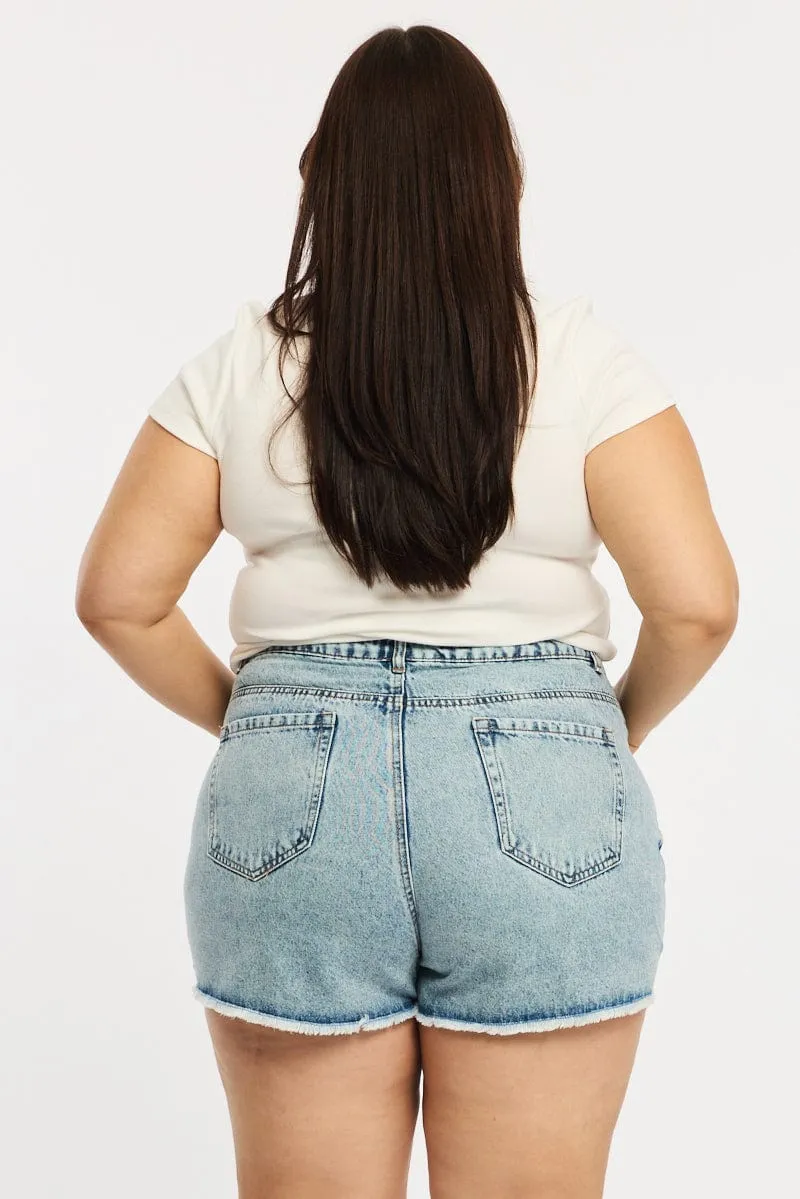Comfortable Lounge Winter Fit Denim Relaxed Shorts High Rise