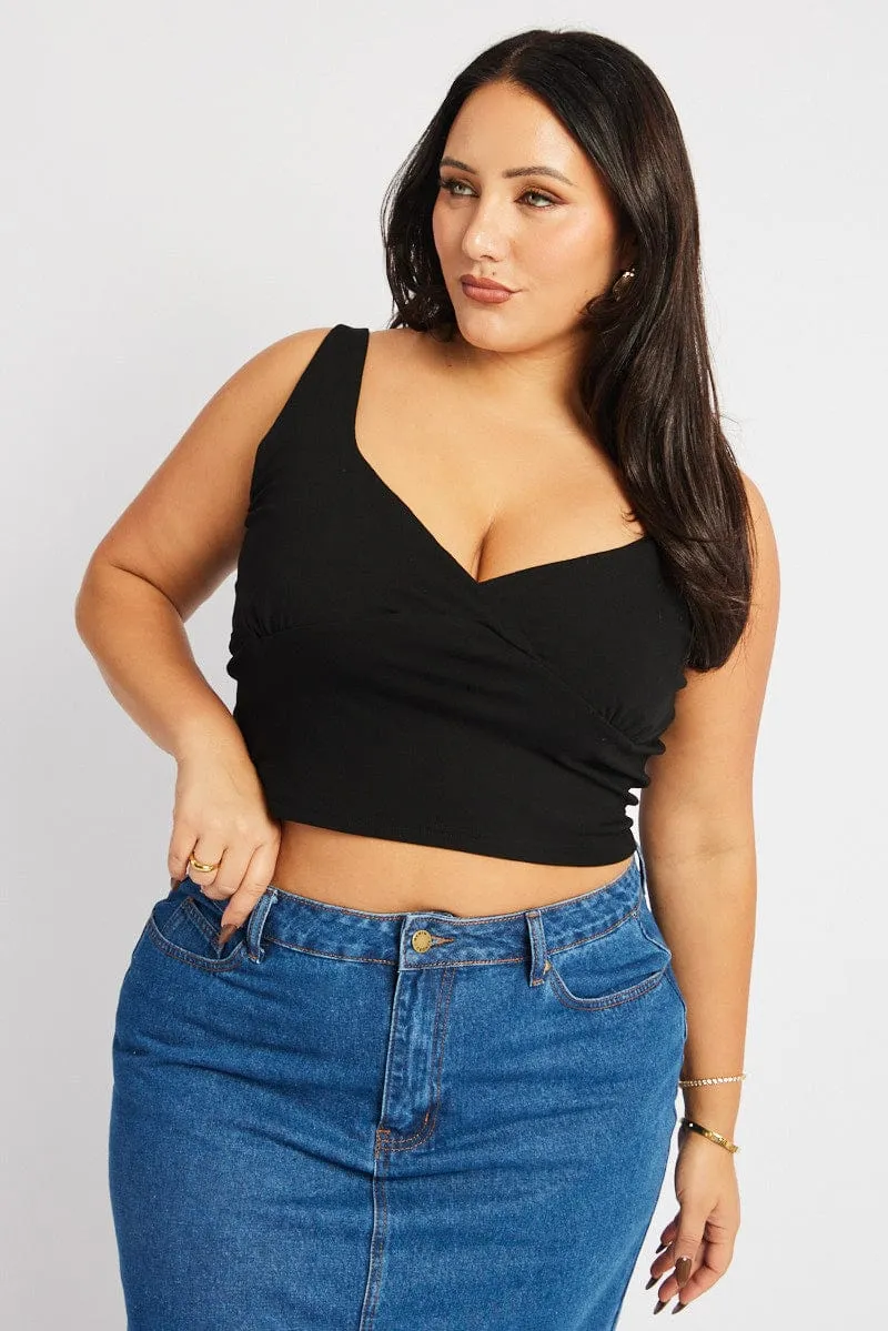 LayeredPanels Black Tank Top V Neck