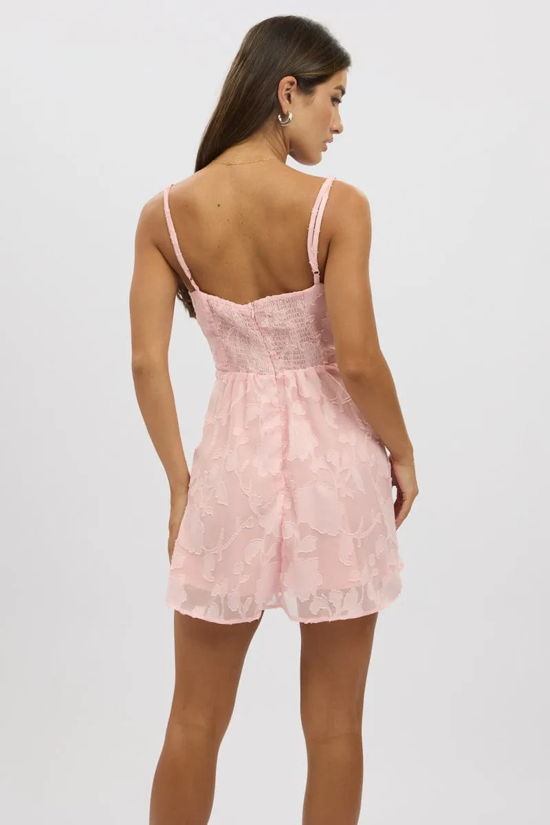 Figure Pop Pink Mini Dress Gathering Bust