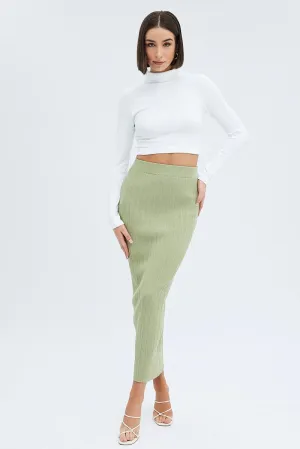 Pure Fit Wide Glow White Top Long sleeve Roll up neck Seamless