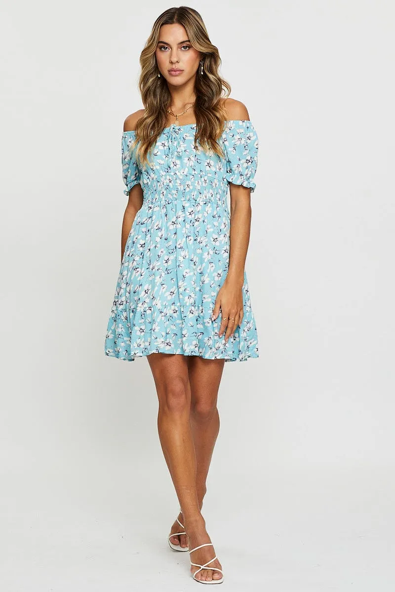 Casual Day Out Fun Mode Print Mini Dress Short Sleeve