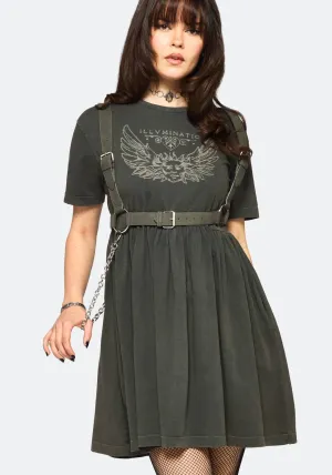 Party Fresh Illvminatio Bleach Graphic Cotton Mini Skater Dress
