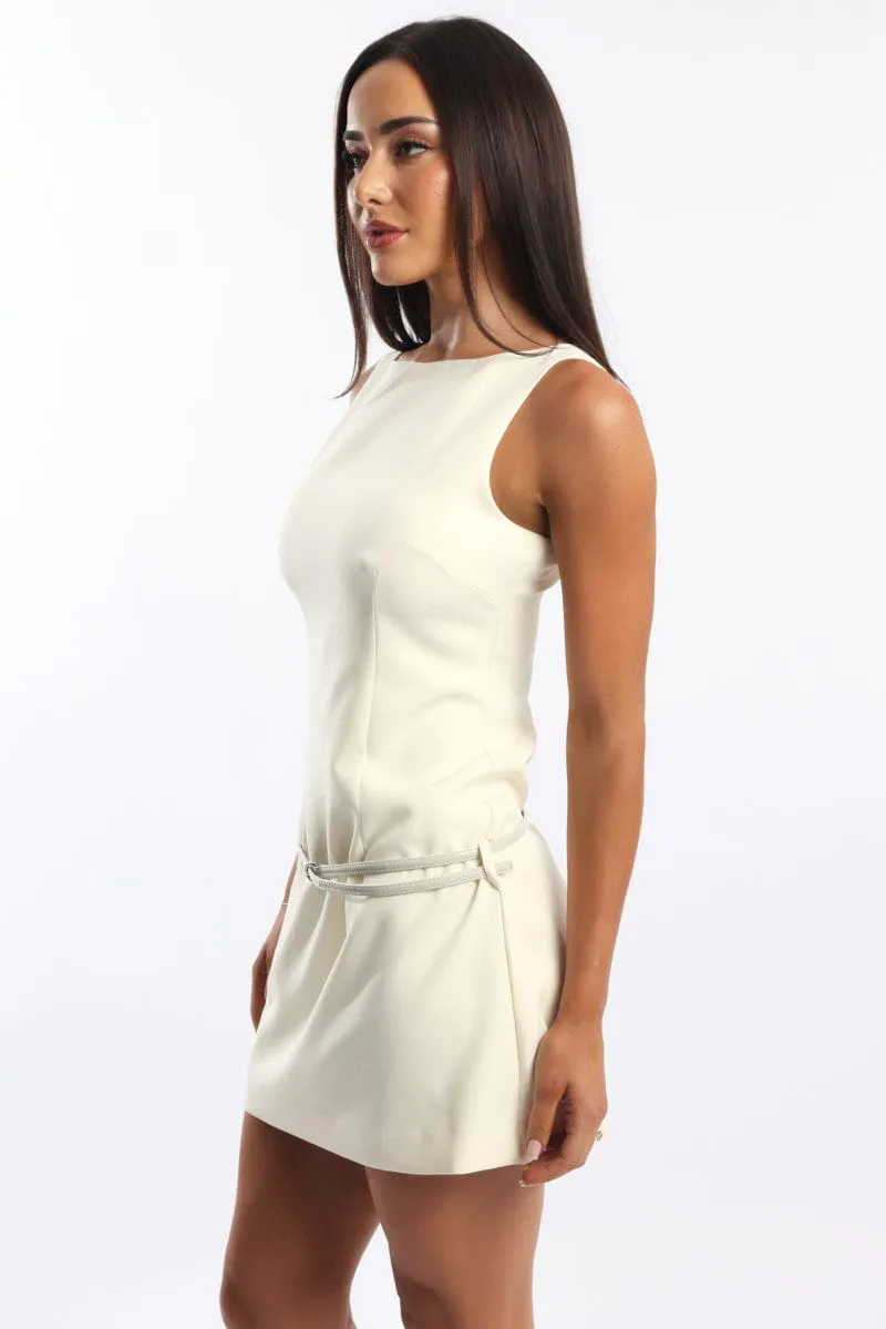 Hypoallergenic fabric White Bodycon Dress Mini