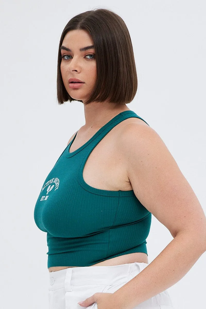 Nature Base Classic Suit Green Graphic Tank Tennis Active Embroidered Jersey