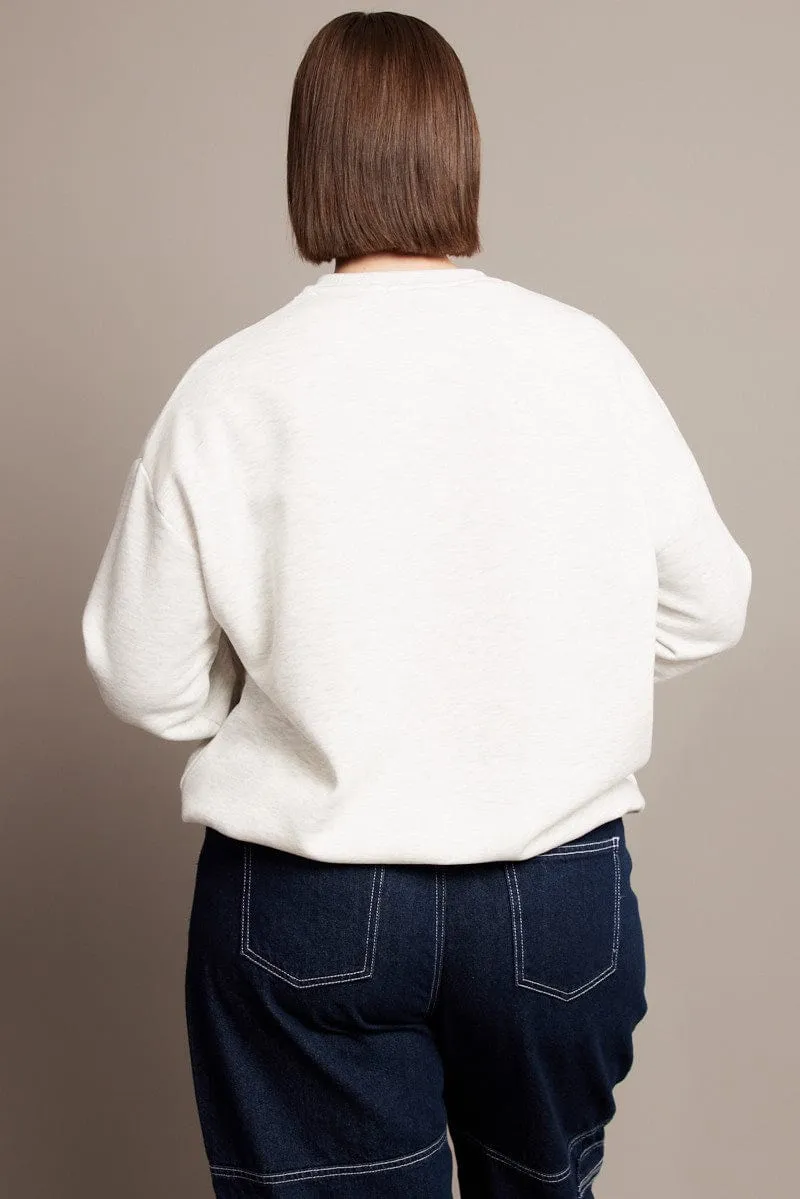 Minimalist Look Cozy Outfit Grey Oversized Sweater Long Sleeve Crew Neck