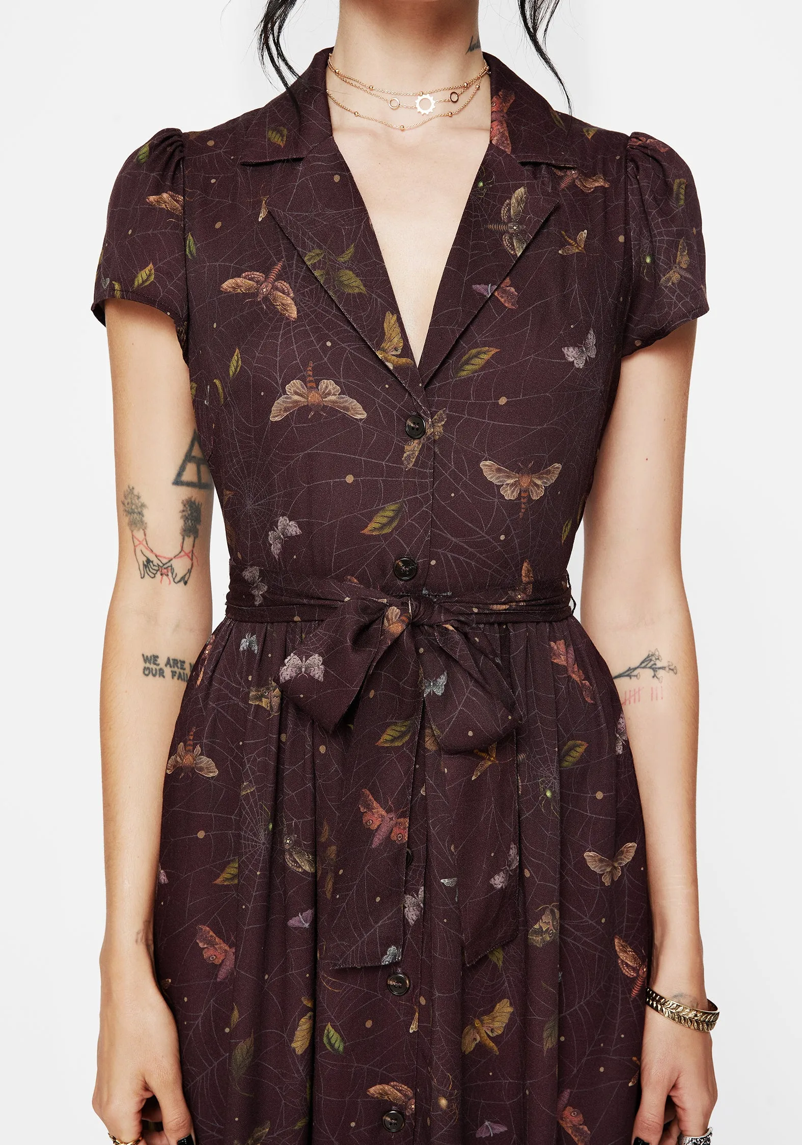 Celia Moth Printed Midaxi Shirt Dress Casual chic midi