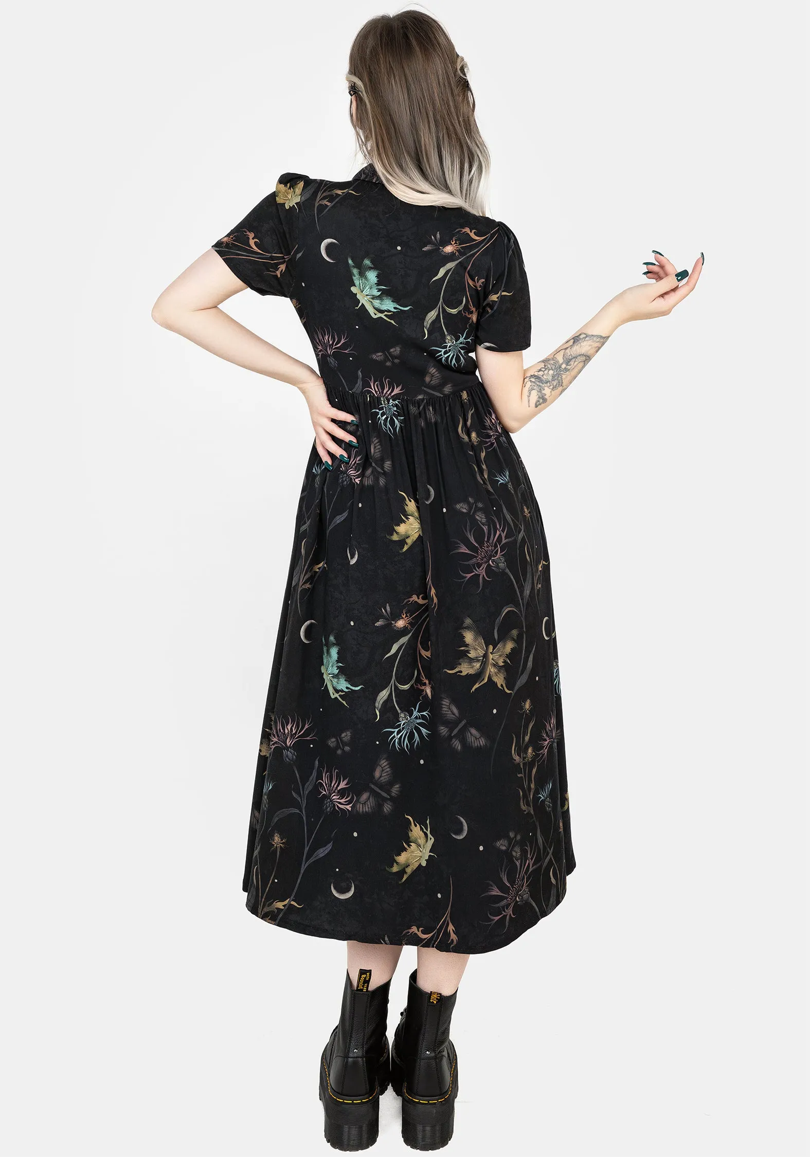 Rosanella Floral Print Midi Shirt Dress Modern Feminine