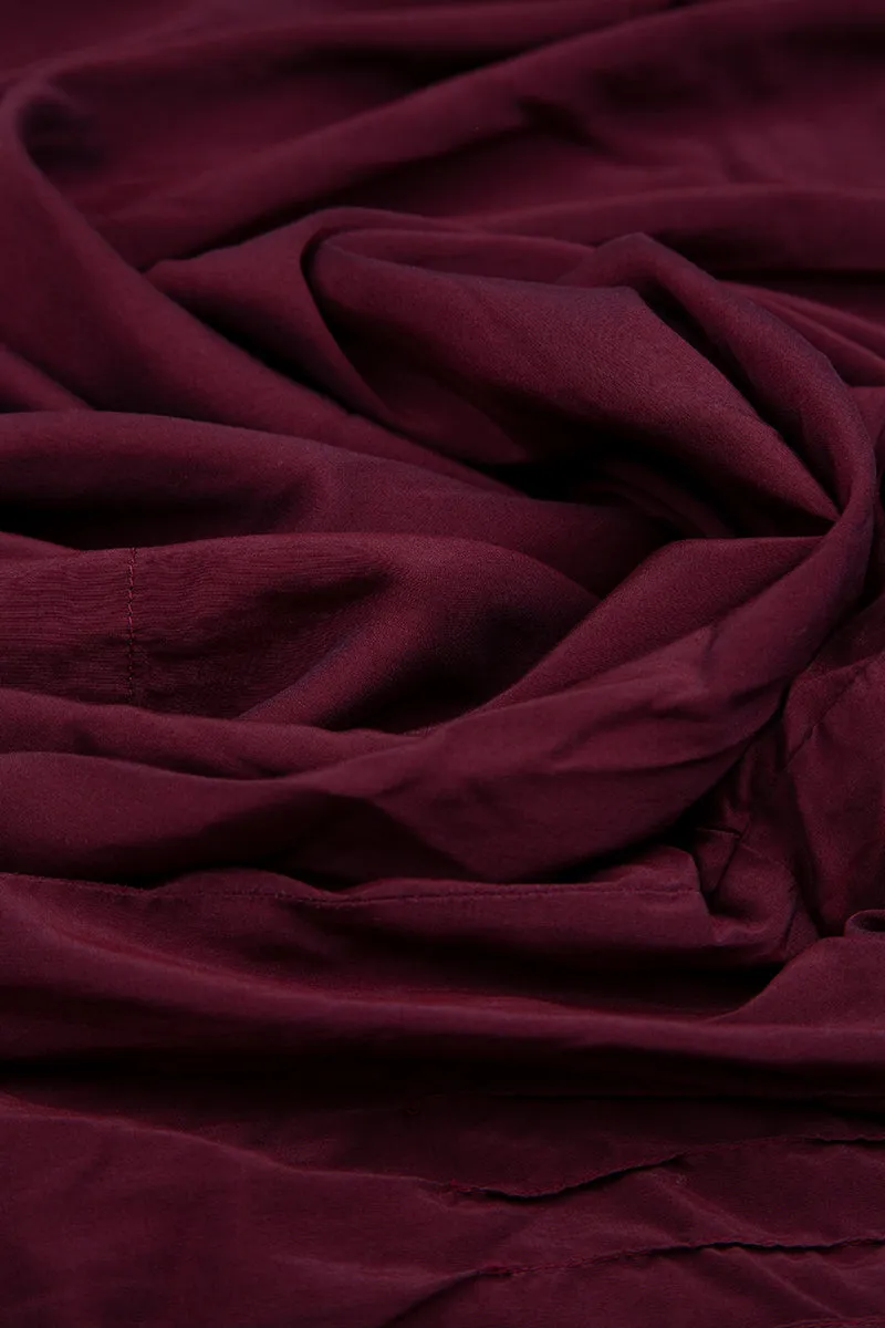 Street Wear WrinkleResistant Fabric Pleated Wine Silk Bamboo Dress