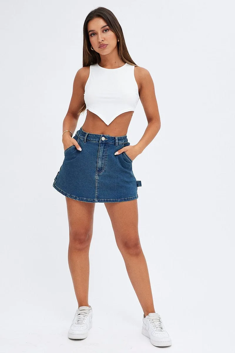 AbrasionResistant White Scarf Tank Top