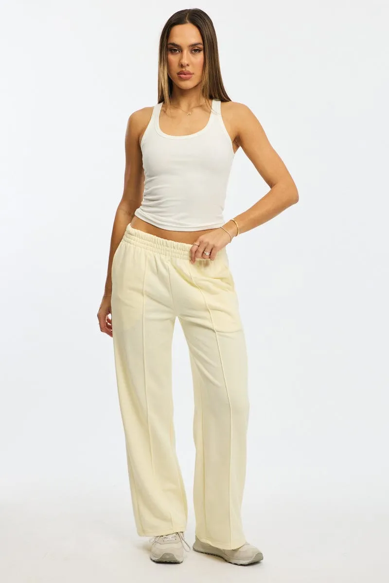White Tank Sleeveless Aerated Seam Placement Fantasy Glow