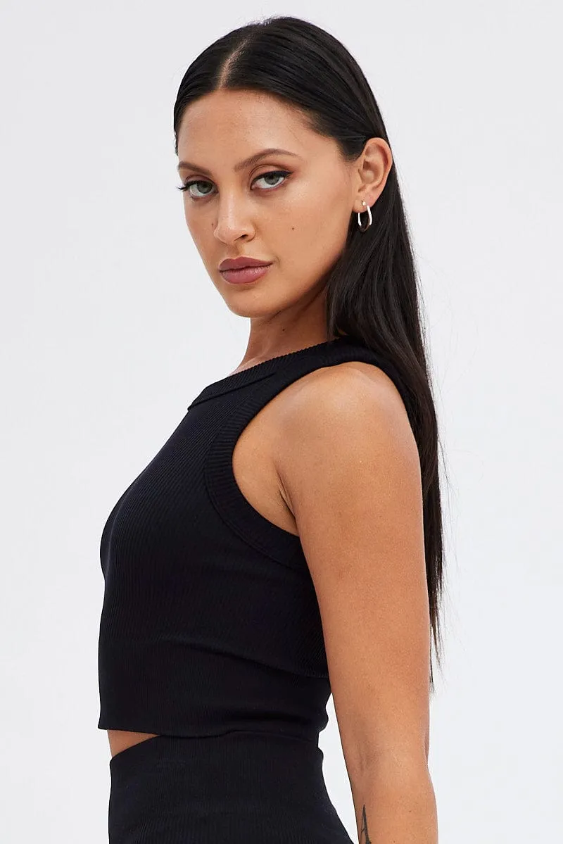 warm glow Black Tank Top Seamless Activewear