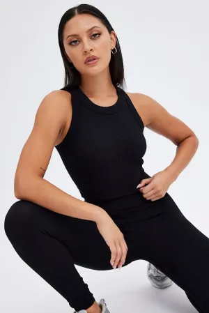 Black Tank Top Seamless Activewear Legend Fit NonIrritating
