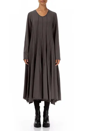 MoistureControlClothing Soft Jersey Flared Maxi Forest Brown Cotton Dress