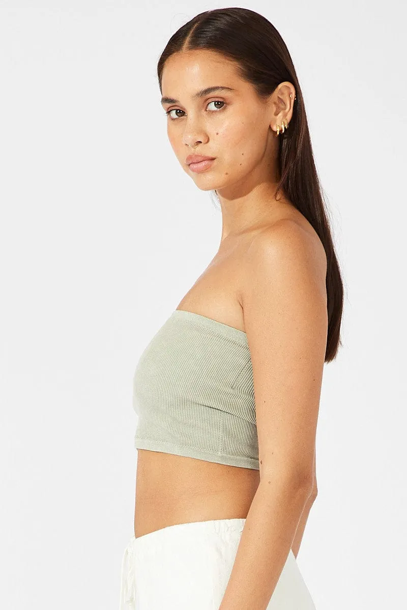 Green Bandeau Top Seamless Holiday Ease Lightweight Material