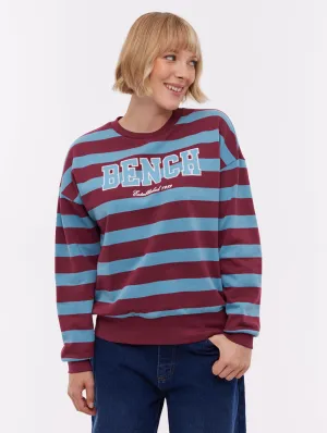 Jaye Collegiate Striped Crew Neck - Red Handmade Glow