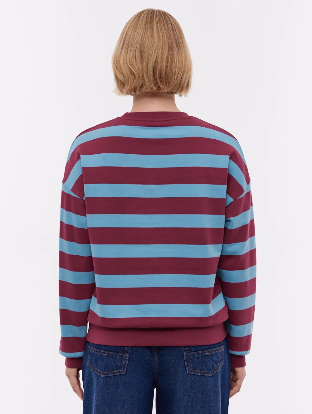 Jaye Collegiate Striped Crew Neck - Red Ultraviolet Protection Essential Tee