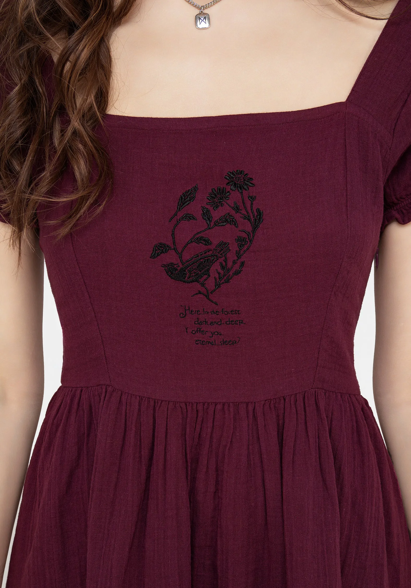 Scene Heat fun mini Frances Embroidered Cotton Mini Dress
