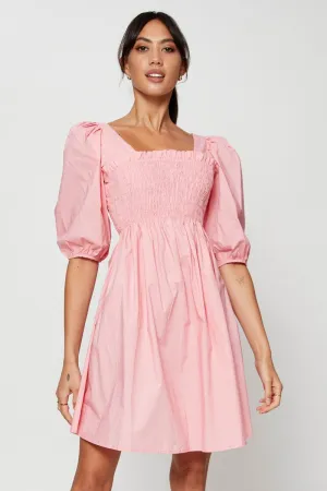 Fun Edge Show Pop Pink Mini Dress Short Sleeve Evening