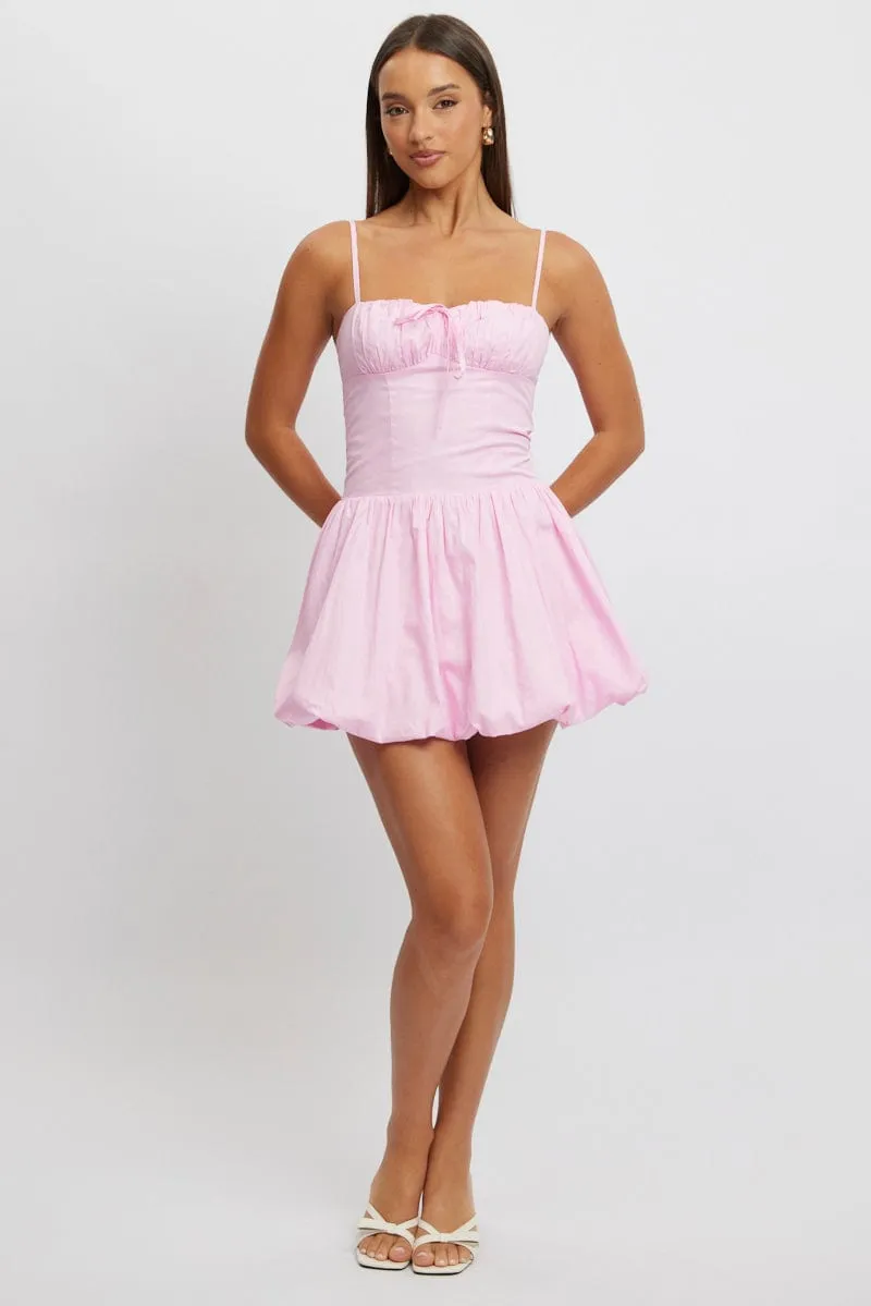 Effortless evening attire Pink Bubble Dress Mini