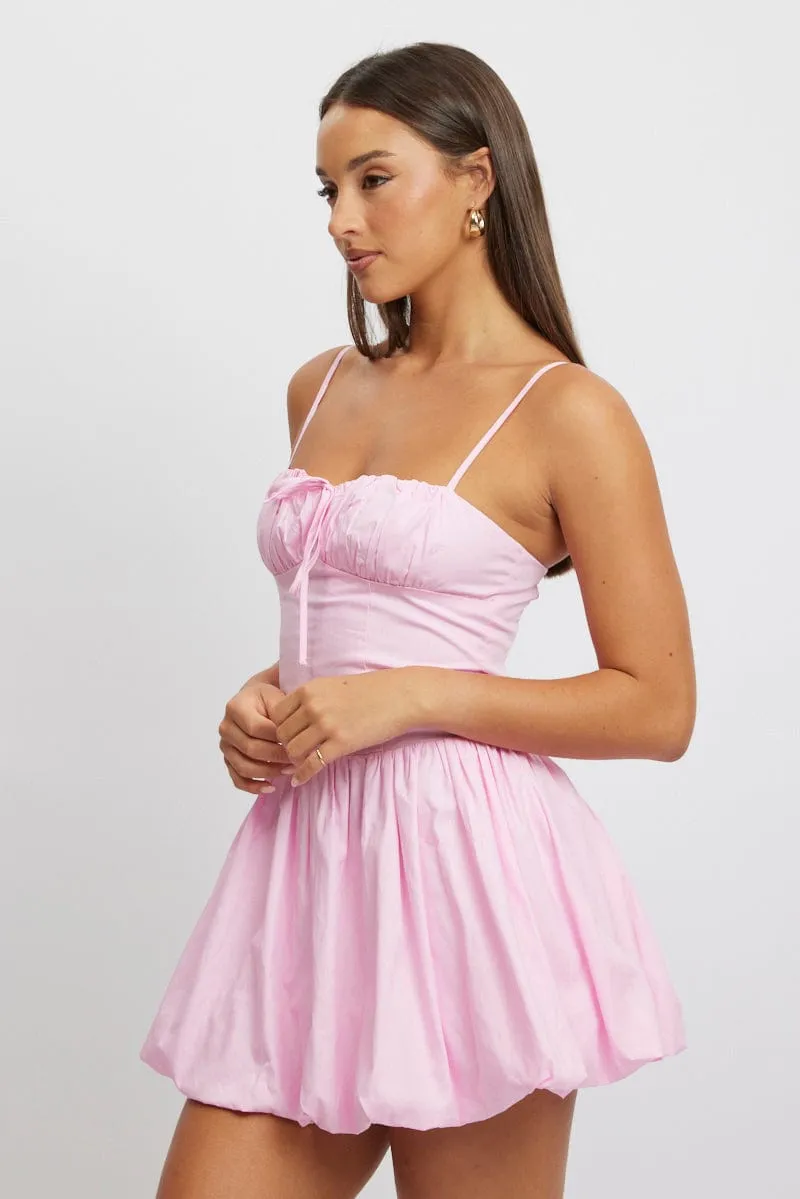 Pink Bubble Dress Mini Flattering Design Look