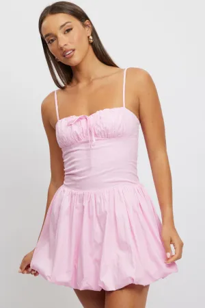 Pink Bubble Dress Mini Vibrant Design Charming Design