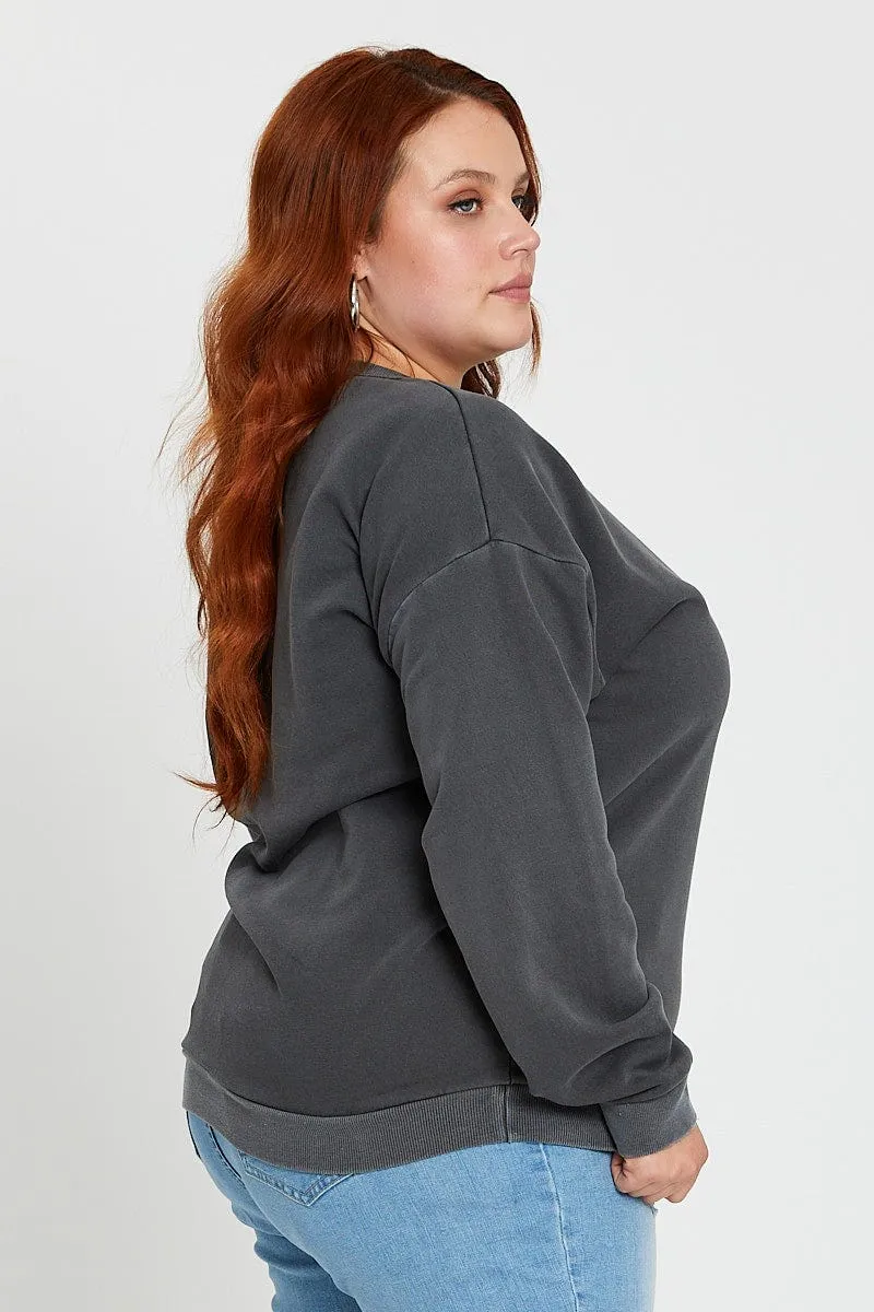 Grey Sleeve Sweatshirt California Crew Neck Long product graduation elegance